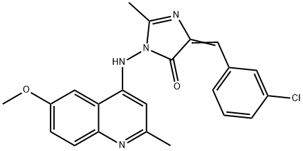 4-(3-Chlorobenzylidene)-1-((6-methoxy-2-methylquinolin-4-yl)amino)-2-methyl-1H-imidazol-5(4H)-one Structure