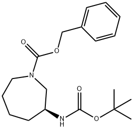 1H-Azepine-1-carboxylic acid, 3-[[(1,1-dimethylethoxy)carbonyl]amino]hexahydro-, phenylmethyl ester, (3S)- Structure