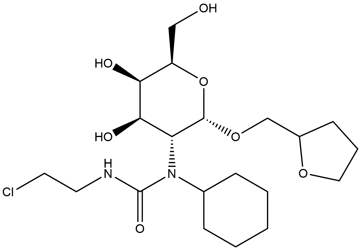 α-D-Galactopyranoside, (tetrahydro-2-furanyl)methyl 2-[[[(2-chloroethyl)amino]carbonyl]cyclohexylamino]-2-deoxy- Structure