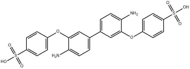 Benzenesulfonic acid, 4,4'-[(4,4'-diamino[1,1'-biphenyl]-3,3'-diyl)bis(oxy)]bis- Structure