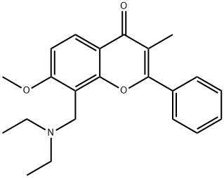 8-((Diethylamino)methyl)-7-methoxy-3-methyl-2-phenyl-4H-chromen-4-one 구조식 이미지