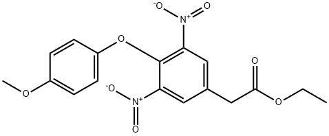 [4-(4-Methoxy-phenoxy)-3,5-dinitro-phenyl]acetic acid ethyl ester Structure