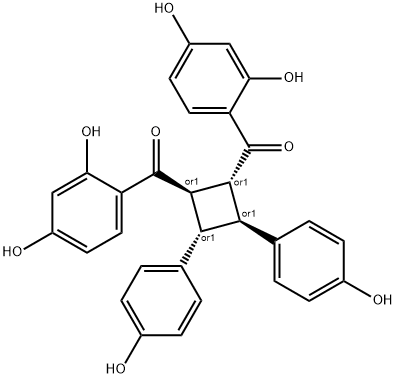 Methanone, [(1R,2R,3S,4S)-3,4-bis(4-hydroxyphenyl)-1,2-cyclobutanediyl]bis[(2,4-dihydroxyphenyl)-, rel- (9CI) Structure