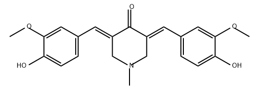 4-Piperidinone, 3,5-bis[(4-hydroxy-3-methoxyphenyl)methylene]-1-methyl-, (3E,5E)- Structure