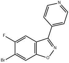 1,2-Benzisoxazole, 6-bromo-5-fluoro-3-(4-pyridinyl)- 구조식 이미지