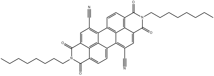 2,9-Dioctyl-1,3,8,10-tetraoxo-1,2,3,8,9,10-hexahydroanthra[2,1,9-def:6,5,10-d'e'f']diisoquinoline-5,12-dicarbonitrile Structure