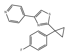 Pyridine, 4-[2-[1-(4-fluorophenyl)cyclopropyl]-4-thiazolyl]- 구조식 이미지