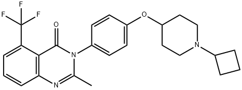 4(3H)-Quinazolinone, 3-[4-[(1-cyclobutyl-4-piperidinyl)oxy]phenyl]-2-methyl-5-(trifluoromethyl)- Structure