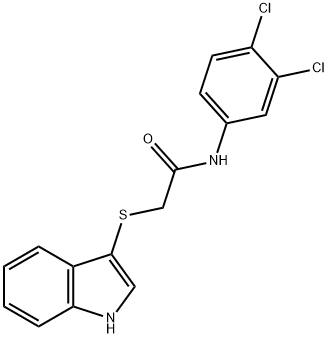 Acetamide, N-(3,4-dichlorophenyl)-2-(1H-indol-3-ylthio)- Structure