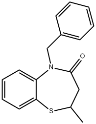 1,5-Benzothiazepin-4(5H)-one, 2,3-dihydro-2-methyl-5-(phenylmethyl)- 구조식 이미지