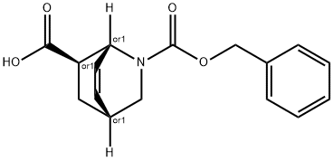 2-Azabicyclo[2.2.2]oct-7-ene-2,6-dicarboxylic acid, 2-(phenylmethyl) ester, (1R,4R,6R)-rel- Structure