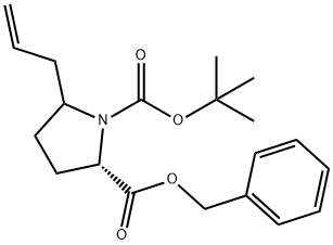 1,2-Pyrrolidinedicarboxylic acid, 5-(2-propen-1-yl)-, 1-(1,1-dimethylethyl) 2-(phenylmethyl) ester, (2S)- Structure