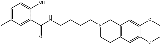 Benzamide, N-[4-(3,4-dihydro-6,7-dimethoxy-2(1H)-isoquinolinyl)butyl]-2-hydroxy-5-methyl- Structure