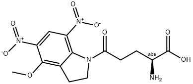 (S)-α-Amino-2,3-dihydro-4-methoxy-5,7-dinitro-δ-oxo-1H-indole-1-pentanoic acid Structure