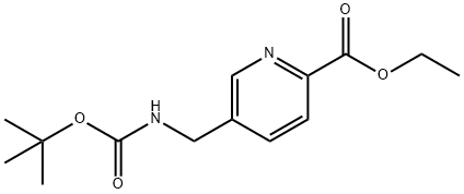 2-Pyridinecarboxylic acid, 5-[[[(1,1-dimethylethoxy)carbonyl]amino]methyl]-, ethyl ester Structure