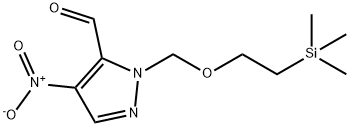4-Nitro-1-((2-(trimethylsilyl)ethoxy)methyl)-1H-pyrazole-5-carbaldehyde 구조식 이미지
