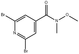 4-Pyridinecarboxamide, 2,6-dibromo-N-methoxy-N-methyl- Structure