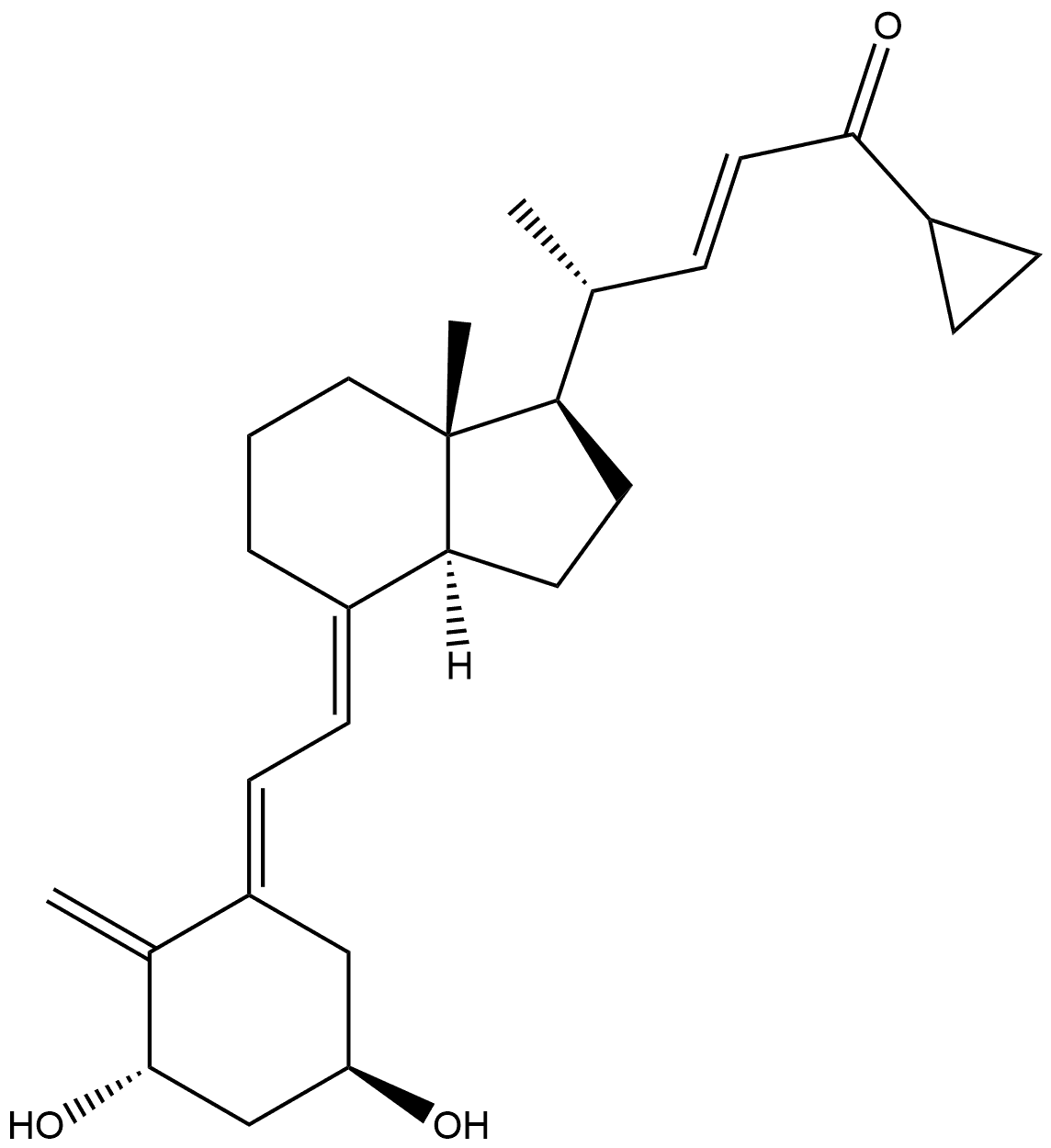 9,10-Secochola-5,7,10(19),22-tetraen-24-one, 24-cyclopropyl-1,3-dihydroxy-, (1α,3β,5E,7E,22E)- (9CI) Structure