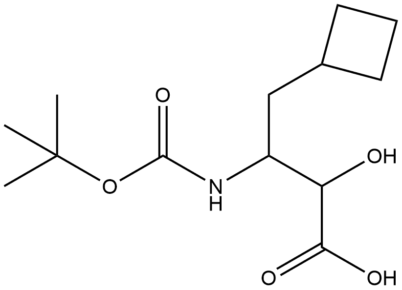 Cyclobutanebutanoic acid, β-[[(1,1-dimethylethoxy)carbonyl]amino]-α-hydroxy- Structure