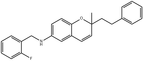 2H-1-Benzopyran-6-amine, N-[(2-fluorophenyl)methyl]-2-methyl-2-(2-phenylethyl)- Structure