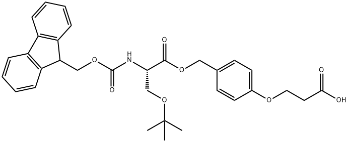 Fmoc-l-ser(tbu)-o-ch2-ph-och2-ch2-cooh Structure