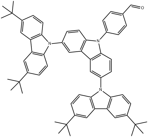 Benzaldehyde, 4-[3,3'',6,6''-tetrakis(1,1-dimethylethyl)[9,3':6',9''-ter-9H-carbazol]-9'-yl]- Structure