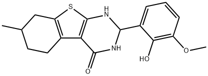 2-(2-hydroxy-3-methoxyphenyl)-7-methyl-2,3,5,6,7,8-hexahydro-1H-[1]benzothiolo[2,3-d]pyrimidin-4-one Structure