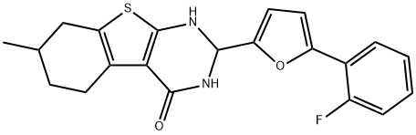 2-[5-(2-fluorophenyl)furan-2-yl]-7-methyl-2,3,5,6,7,8-hexahydro-1H-[1]benzothiolo[2,3-d]pyrimidin-4-one Structure