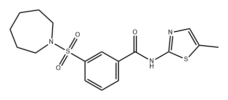 Benzamide, 3-[(hexahydro-1H-azepin-1-yl)sulfonyl]-N-(5-methyl-2-thiazolyl)- 구조식 이미지