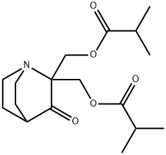 Propanoic acid, 2-methyl-, (3-oxo-1-azabicyclo[2.2.2]oct-2-ylidene)bis(methylene) ester (9CI) Structure