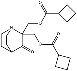 Cyclobutanecarboxylic acid, (3-oxo-1-azabicyclo[2.2.2]oct-2-ylidene)bis(methylene) ester (9CI) Structure