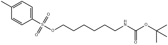 Carbamic acid, N-[6-[[(4-methylphenyl)sulfonyl]oxy]hexyl]-, 1,1-dimethylethyl ester 구조식 이미지