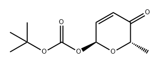 Carbonic acid, (2S,6S)-5,6-dihydro-6-methyl-5-oxo-2H-pyran-2-yl 1,1-dimethylethyl ester 구조식 이미지