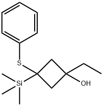 1-Ethyl-3-(phenylthio)-3-(trimethylsilyl)cyclobutanol 구조식 이미지