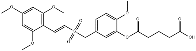 Pentanedioic acid, 1-[2-methoxy-5-[[[(1E)-2-(2,4,6-trimethoxyphenyl)ethenyl]sulfonyl]methyl]phenyl] ester Structure