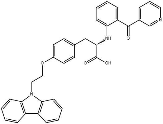 O-[2-(9H-Carbazol-9-yl)ethyl]-N-[2-(3-pyridinylcarbonyl)phenyl]-L-tyrosine Structure