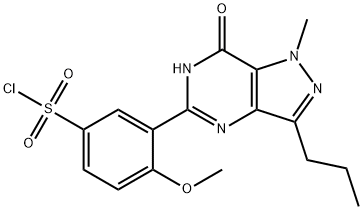 Benzenesulfonyl chloride, 3-(6,7-dihydro-1-methyl-7-oxo-3-propyl-1H-pyrazolo[4,3-d]pyrimidin-5-yl)-4-methoxy- 구조식 이미지