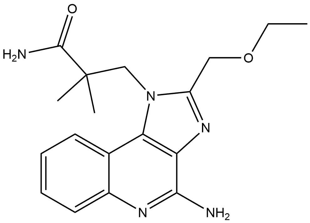 4-Amino-2-(ethoxymethyl)-α,α-dimethyl-1H-imidazo[4,5-c]quinoline-1-propanamide Structure