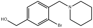 Benzenemethanol, 3-bromo-4-(1-piperidinylmethyl)- Structure