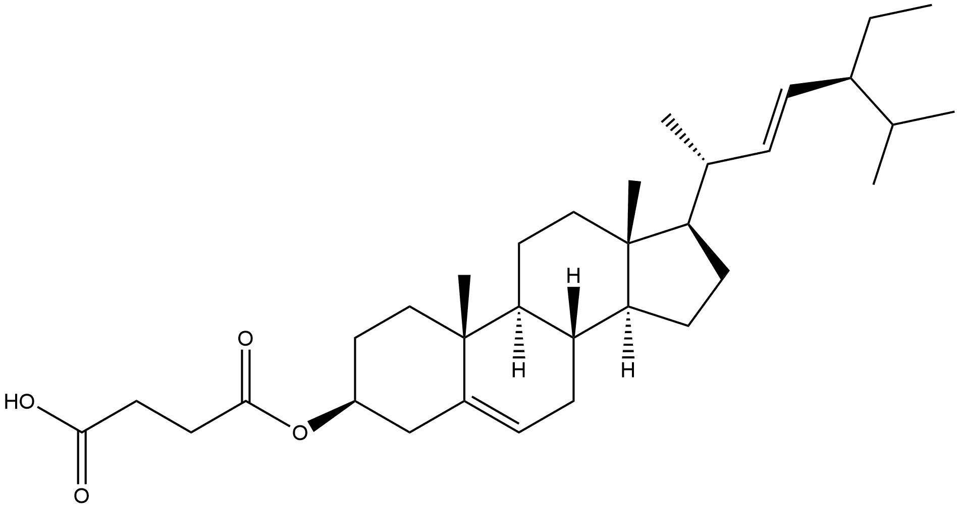 Stigmasta-5,22-dien-3-ol, 3-(hydrogen butanedioate), (3β,22E)- Structure