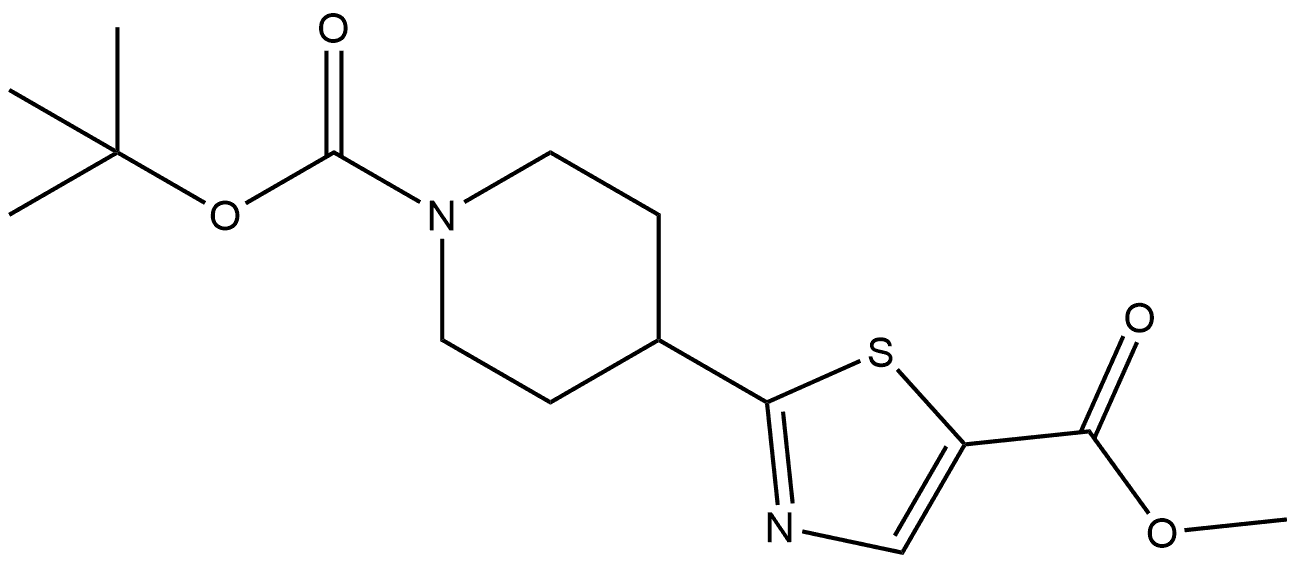 methyl 2-(1-(tert-butoxycarbonyl)piperidin-4-yl)thiazole-5-carboxylate Structure