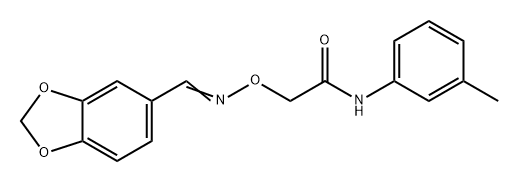 Acetamide, 2-[[(1,3-benzodioxol-5-ylmethylene)amino]oxy]-N-(3-methylphenyl)- Structure