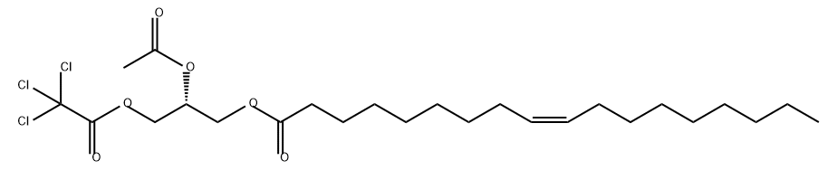 9-Octadecenoic acid (9Z)-, (2R)-2-(acetyloxy)-3-[(2,2,2-trichloroacetyl)oxy]propyl ester Structure