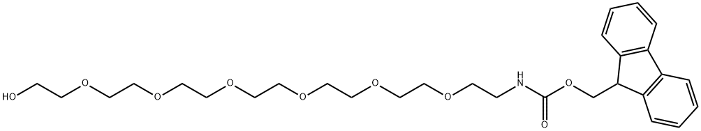 5,8,11,14,17,20-Hexaoxa-2-azadocosanoic acid, 22-hydroxy-,9H-fluoren-9-ylmethyl ester Structure