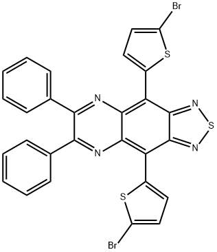 [1,2,5]Thiadiazolo[3,4-g]quinoxaline, 4,9-bis(5-bromo-2-thienyl)-6,7-diphenyl- Structure