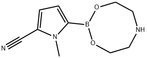 1H-Pyrrole-2-carbonitrile, 1-methyl-5-(tetrahydro-4H-1,3,6,2-dioxazaborocin-2-yl)- 구조식 이미지