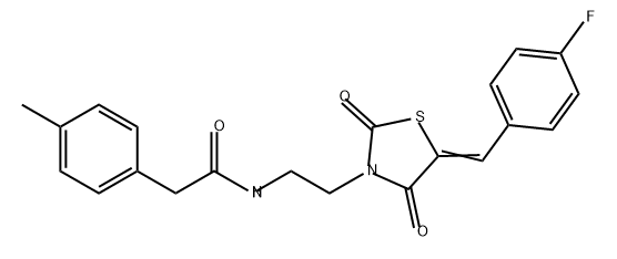 Benzeneacetamide, N-[2-[5-[(4-fluorophenyl)methylene]-2,4-dioxo-3-thiazolidinyl]ethyl]-4-methyl- Structure