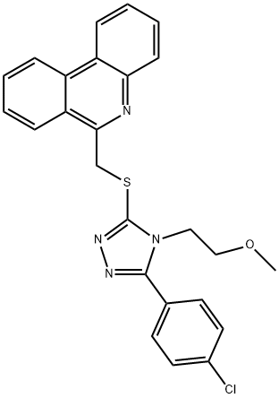 Phenanthridine, 6-[[[5-(4-chlorophenyl)-4-(2-methoxyethyl)-4H-1,2,4-triazol-3-yl]thio]methyl]- Structure