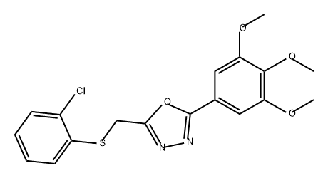 1,3,4-Oxadiazole, 2-[[(2-chlorophenyl)thio]methyl]-5-(3,4,5-trimethoxyphenyl)- Structure