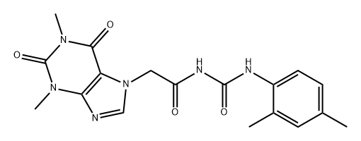 7H-Purine-7-acetamide, N-[[(2,4-dimethylphenyl)amino]carbonyl]-1,2,3,6-tetrahydro-1,3-dimethyl-2,6-dioxo- Structure